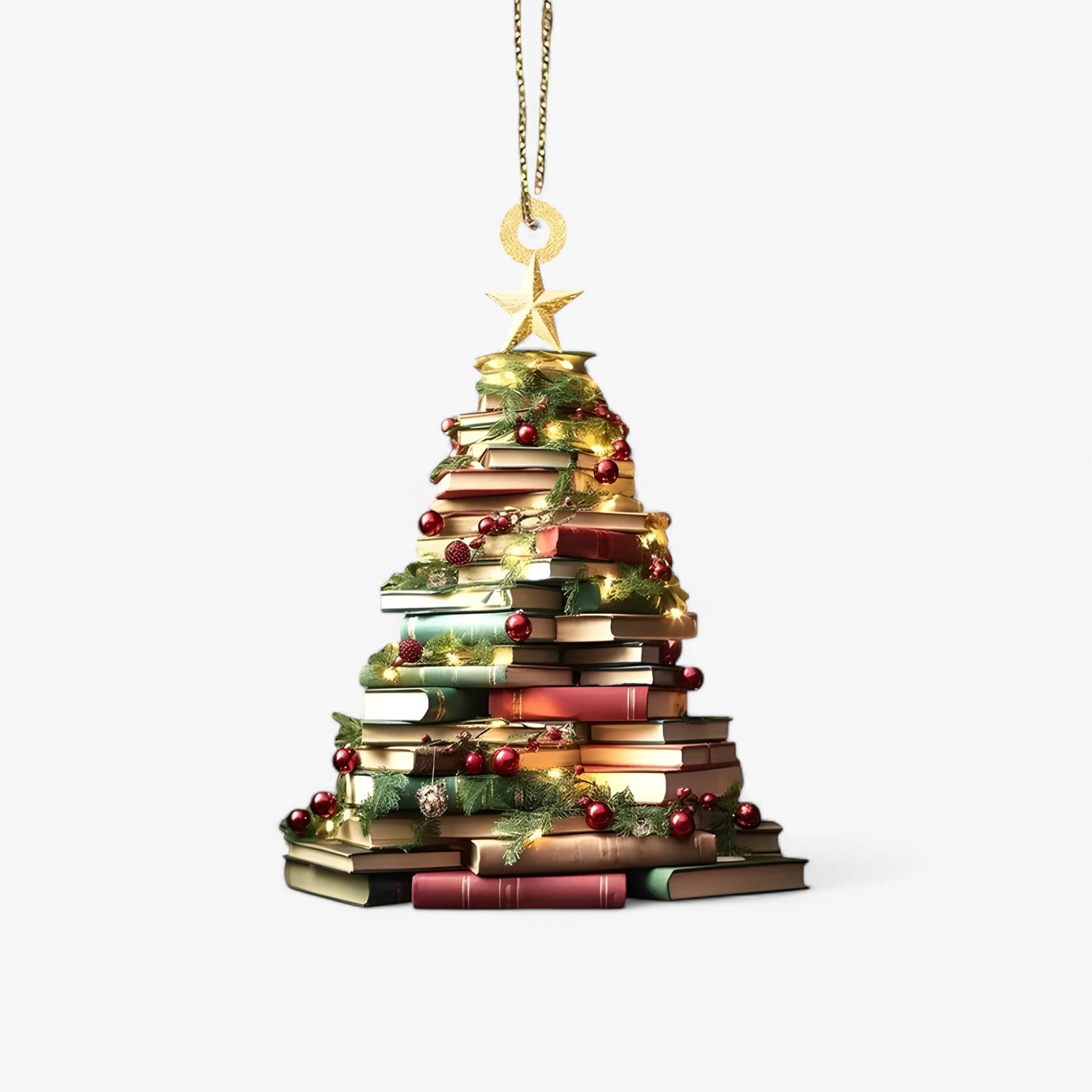 home & garden : Pendentief Boeken in Plat 2D Acryl - Creatieve Kerstdecoratie voor Huis en Raam in Stijl 12 van Pantino