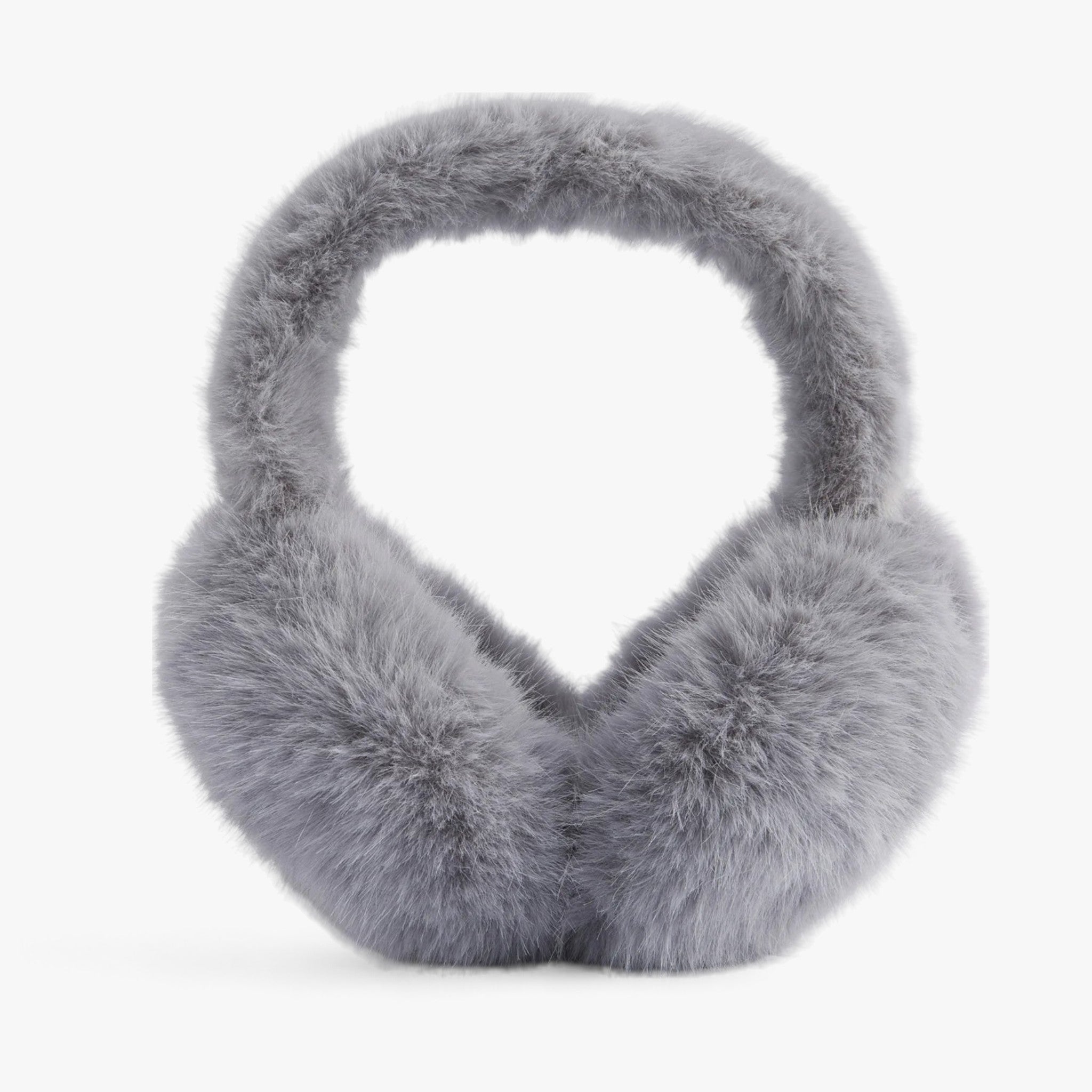 Earmuffs : Nepvachten in Kunstbont - Gezellige Winterwarmte - Zwart Wit in Grijs Lang Haar van Pantino