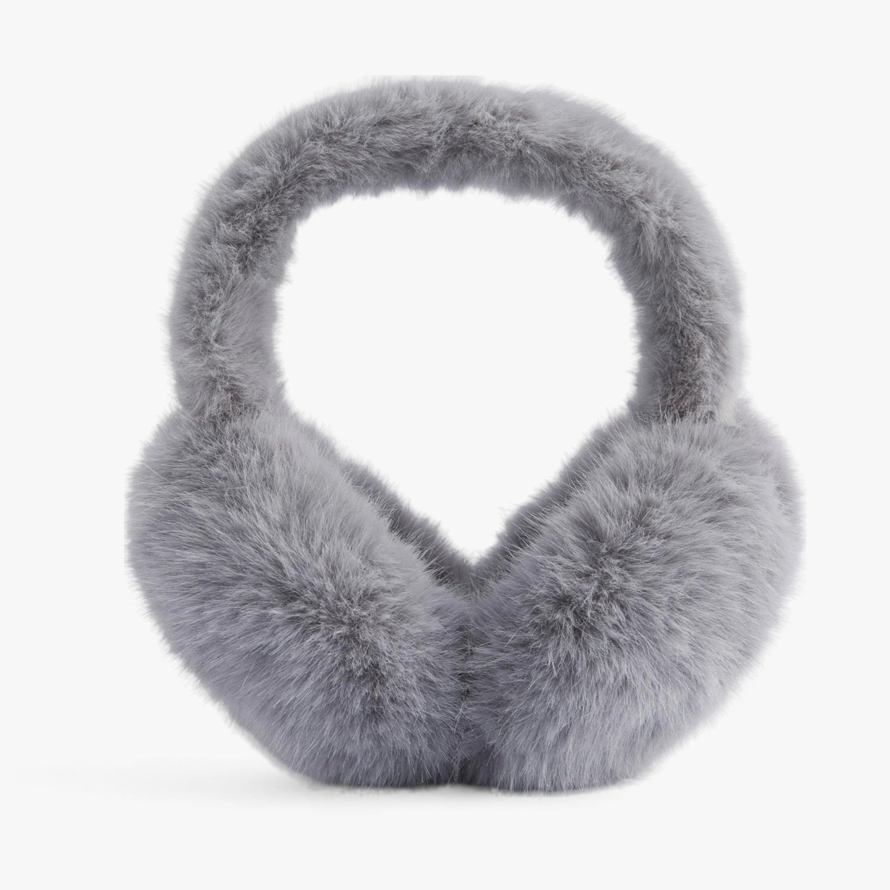Earmuffs : Nepvachten in Kunstbont - Gezellige Winterwarmte - Zwart Wit in Grijs Lang Haar van Pantino
