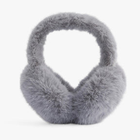 Earmuffs : Nepvachten in Kunstbont - Gezellige Winterwarmte - Zwart Wit in Grijs Lang Haar van Pantino