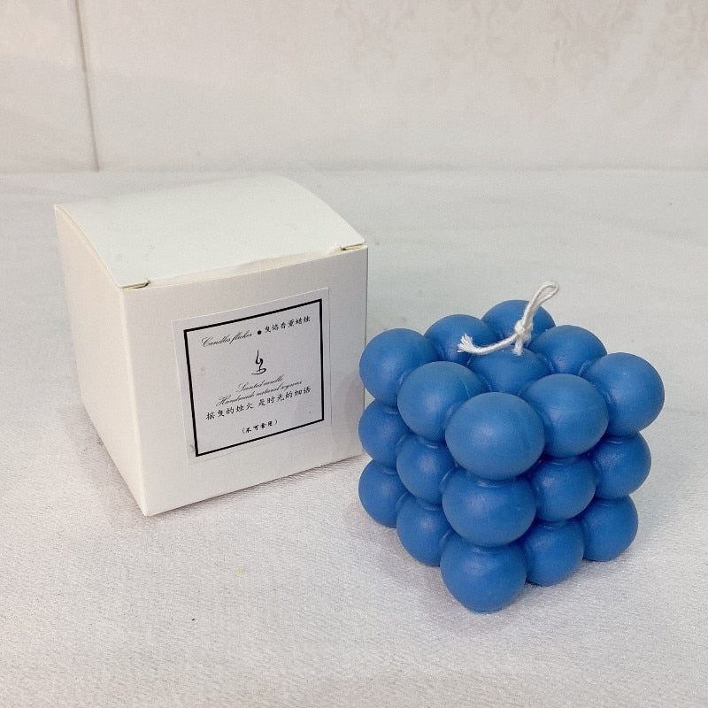 home & garden : Bubble Glow Kaars Wit - Prachtig Trendy Interieur Decoratie - Soja Wax in Diep Blauw van Pantino