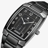 Montre Noire - Montre d'affaires de luxe avec cadran carré  