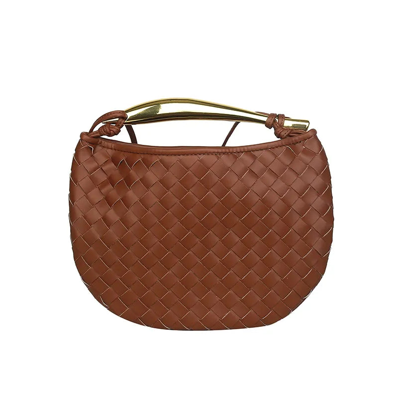 bags : Geweven Schoudertas Dames Goud - Handgemaakt Bohemian in Bruin van Pantino