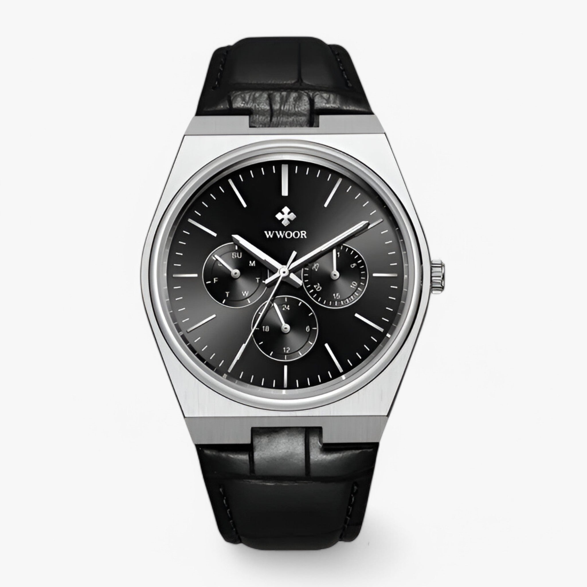 watches : Quartz Horloge van Staal met Saffierglas Heren - Zilver Blauw in zwart zilver van Pantino