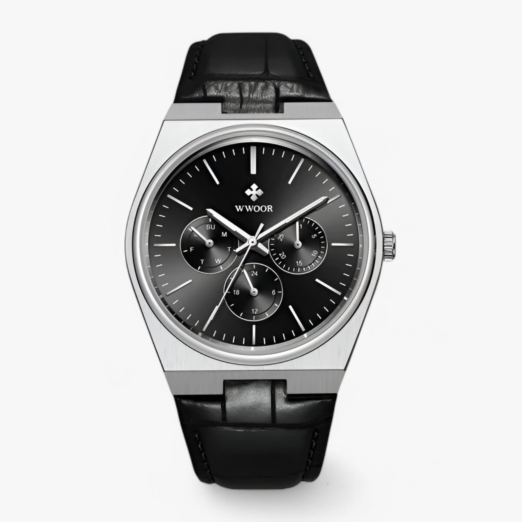 watches : Quartz Horloge van Staal met Saffierglas Heren - Zilver Blauw in zwart zilver van Pantino