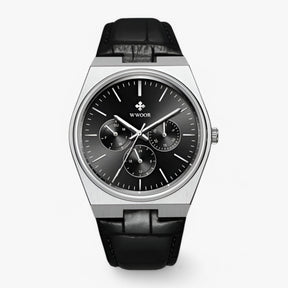 watches : Quartz Horloge van Staal met Saffierglas Heren - Zilver Blauw in zwart zilver van Pantino