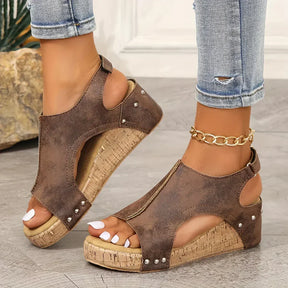 Sandals : Sandalen Dames Bruin - Comfortabele Orthopedische in van Pantino