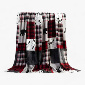 home & garden : Velvy Luxe Kerstdeken van Fleece - Elegante en Gezellige Vakantiedecoratie - Groen in Zwart van Pantino