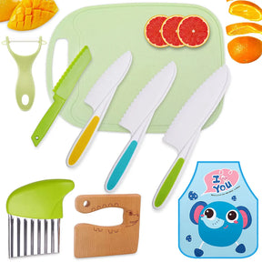 home & garden : LittleChefs Knives Set: Waar Veiligheid en Plezier Samenkomen in LittleChefs Knives Set - Set Van 9 Items van Pantino