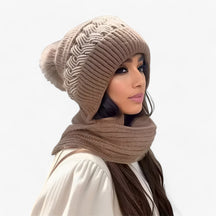Beanie : Muts Zwart - In-Één Gebreide Wintermuts - Warm, Comfortabel en Winddicht in khaki van Pantino