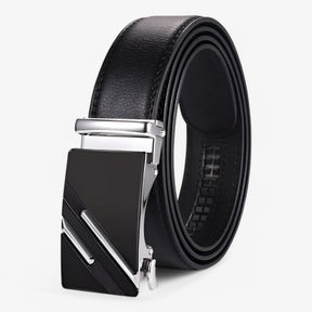 Belt : Riem Zwart - Moderne Automatische in Zilver van Pantino