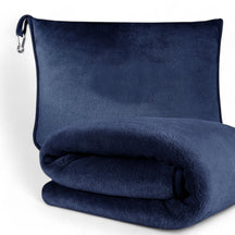 home & garden : Compacte Reisdeken - Comfort en Praktische Vakjes - Roze in Marineblauw van Pantino