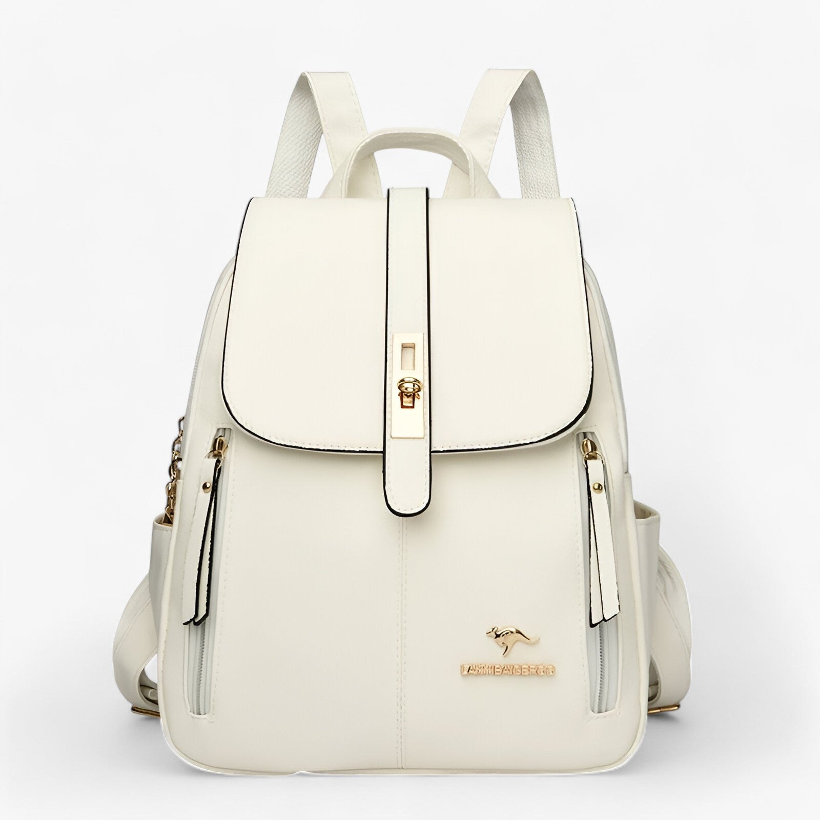 Bags : Grote Dames Rugzak van Echt Italiaans Leer - Elegant voor Werk, Reizen en Dagelijks Gebruik in Bianco van Pantinoshop
