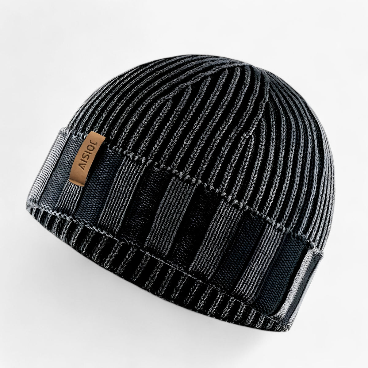 Beanie : Beanie Khaki - Katoenen Vintage Gewassen Gebreide - Perfect voor Winter in Zwart CHINA van Pantino