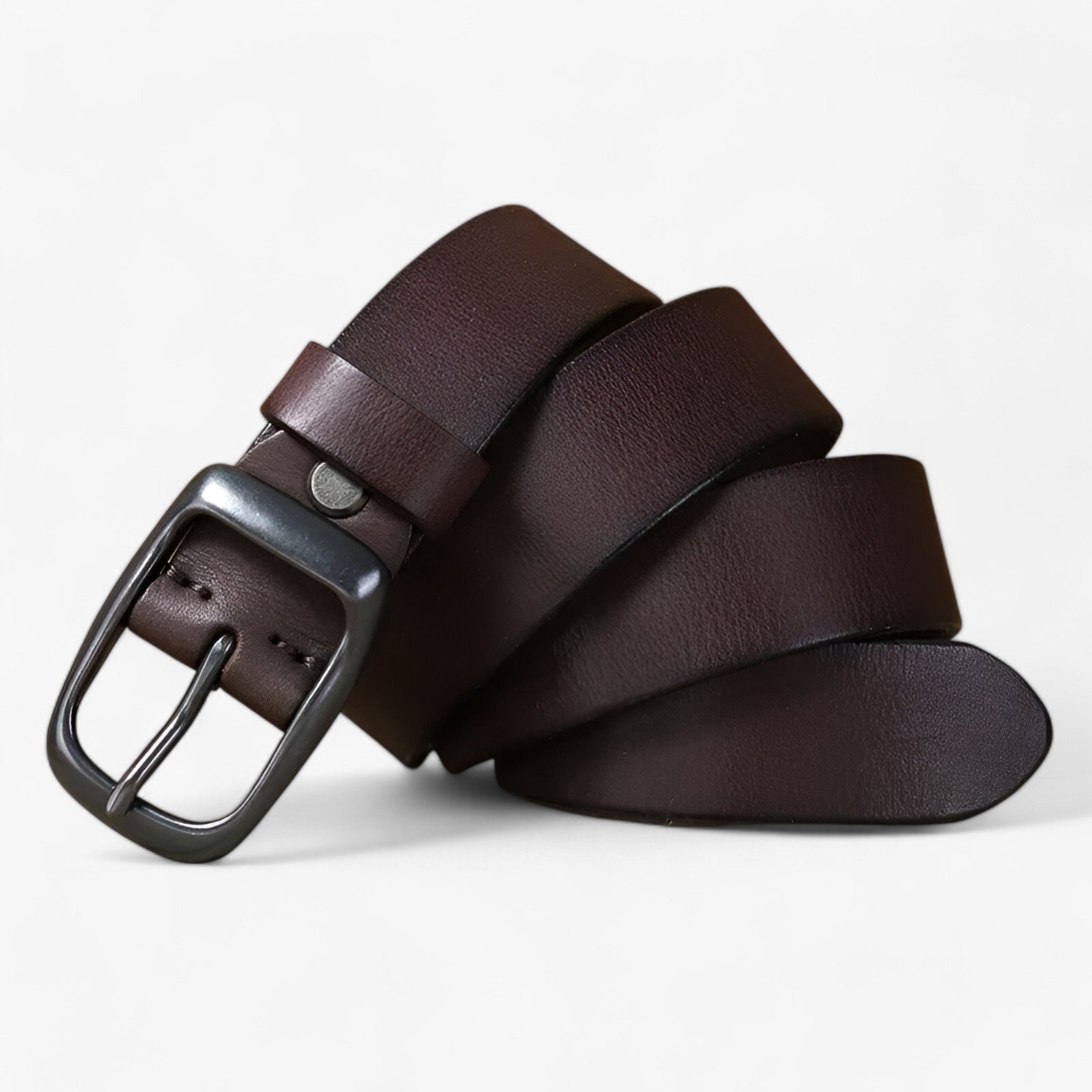 Men's Leather Cowboy Belt : Riem Heren Zwart - Koeienhuid Leren Cowboyriem in van Pantino