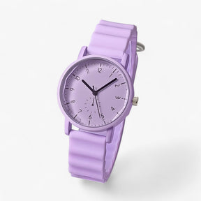 watches : Gelé Horloge Dames - Elegante Siliconenarmband Perfect voor Golf - Beige in Paars van Pantino