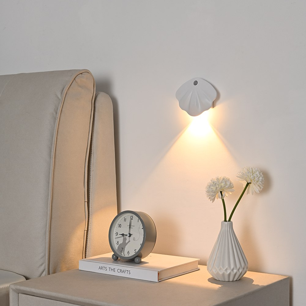 Bewegingssensor Lamp – Schelp Design, USB Oplaadbaar