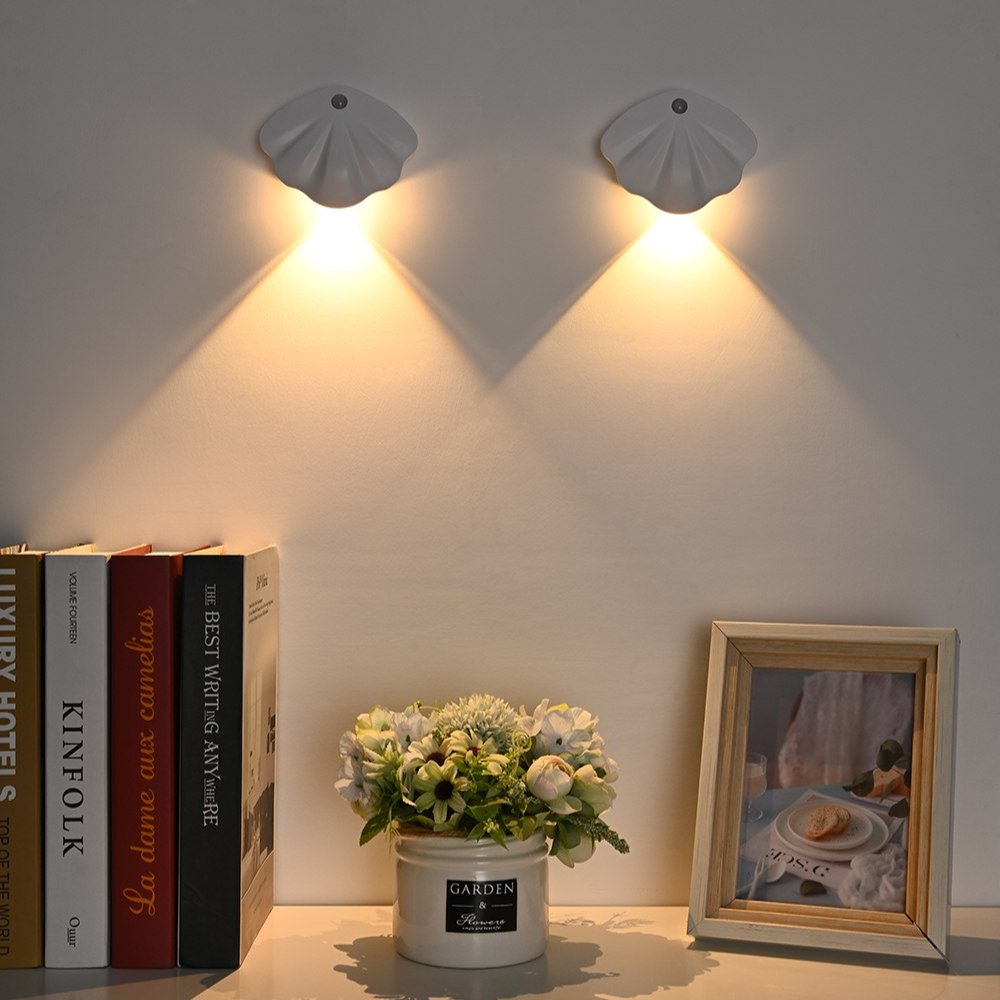 Bewegingssensor Lamp – Schelp Design, USB Oplaadbaar