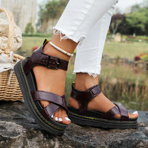 Orthopedic Sandals : Orthopedische Sandalen Dames - Sandalen - Zwart in Bordeauxrood van Pantino