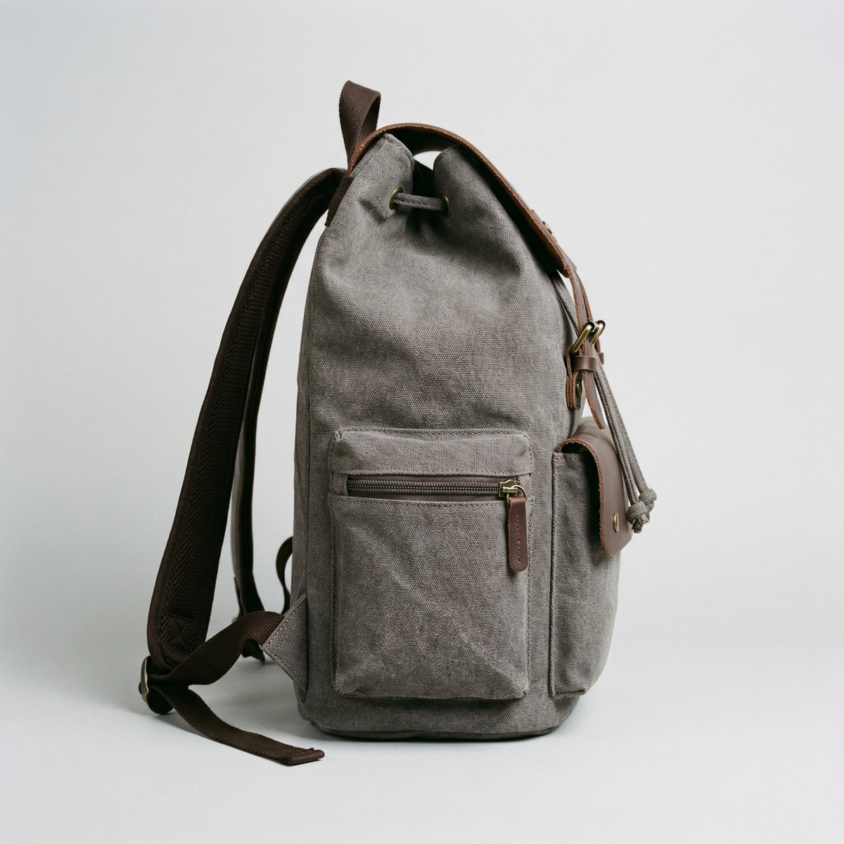 bags : Rugzak Grijs - RetroRider Laptoprugzak van Canvas en Leer in van Pantino