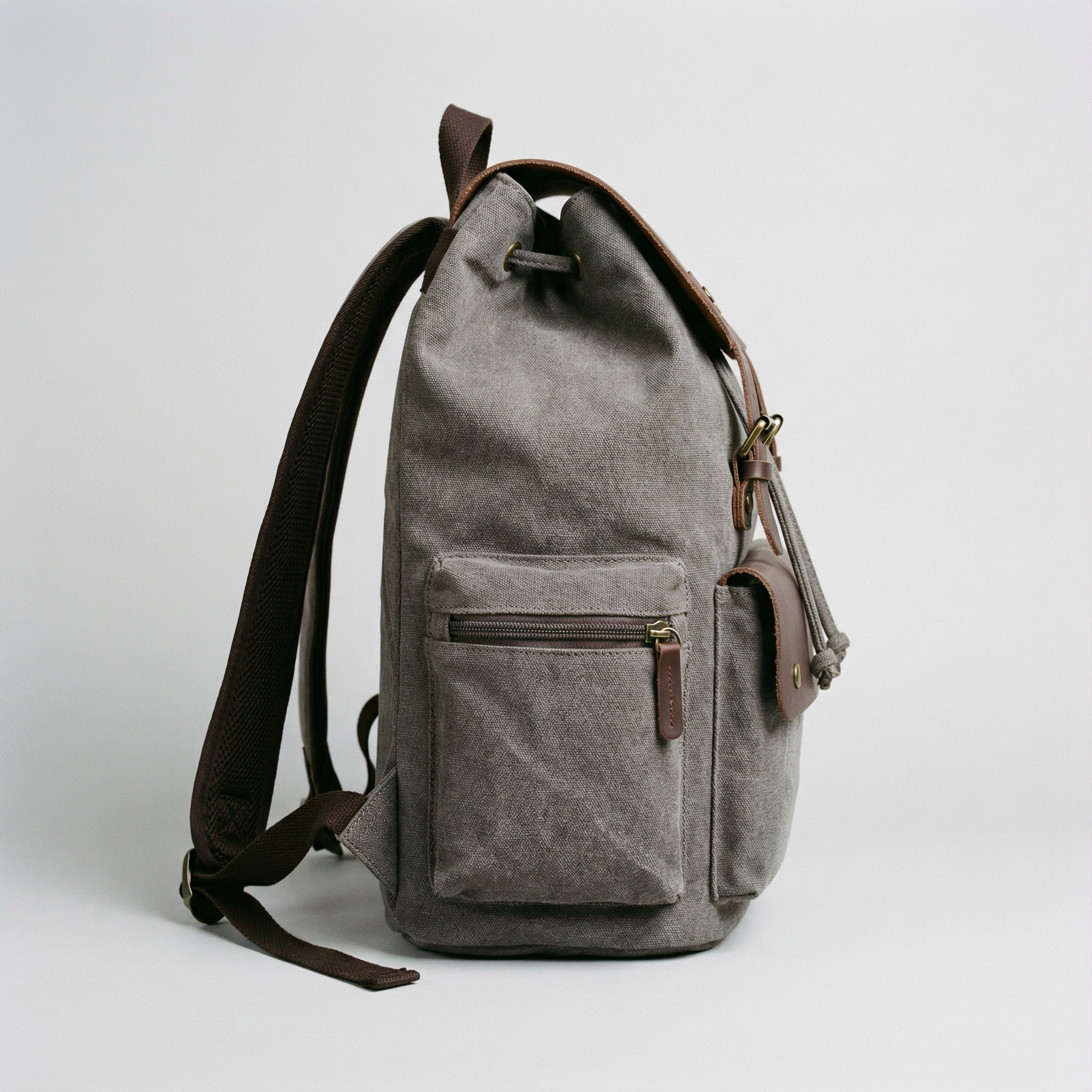bags : Rugzak Grijs - RetroRider Laptoprugzak van Canvas en Leer in van Pantino
