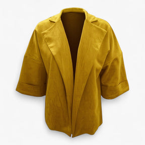 Clothes : Elegante Cardigan voor Dames Suède - Geel in Geel van Pantino
