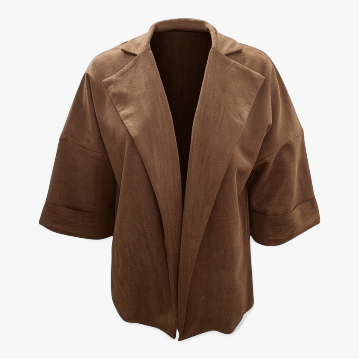 Clothes : Elegante Cardigan voor Dames Suède - Geel in Khaki van Pantino