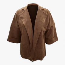 Clothes : Elegante Cardigan voor Dames Suède - Geel in Khaki van Pantino