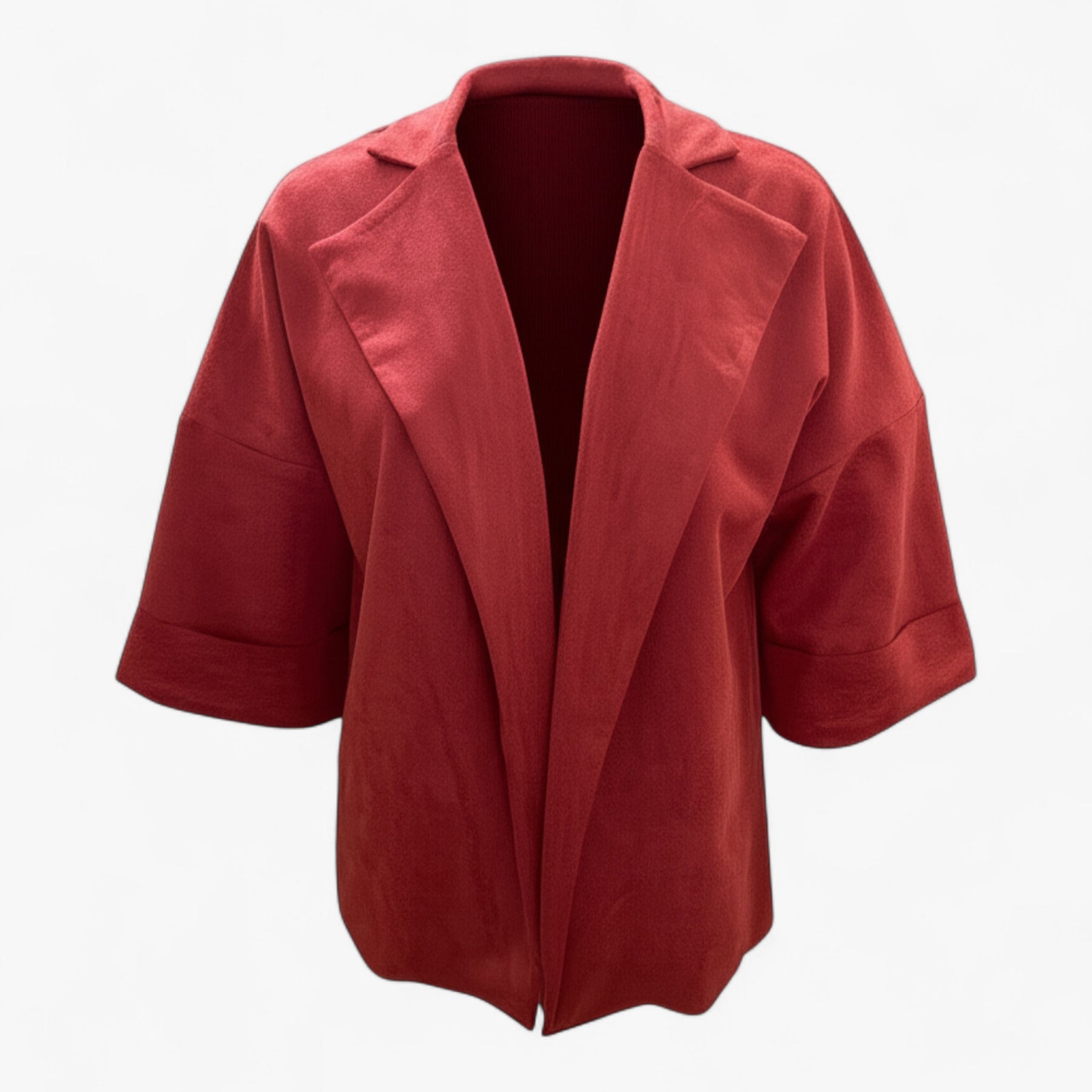 Clothes : Elegante Cardigan voor Dames Suède - Geel in Rood van Pantino