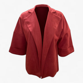 Clothes : Elegante Cardigan voor Dames Suède - Geel in Rood van Pantino