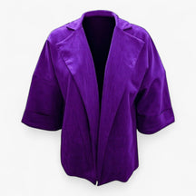 Clothes : Elegante Cardigan voor Dames Suède - Geel in Paars van Pantino