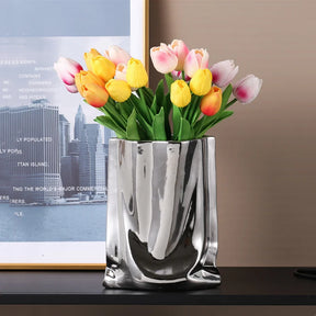 home & garden : Elegante Silberne Reflektierende Vase in van Pantino