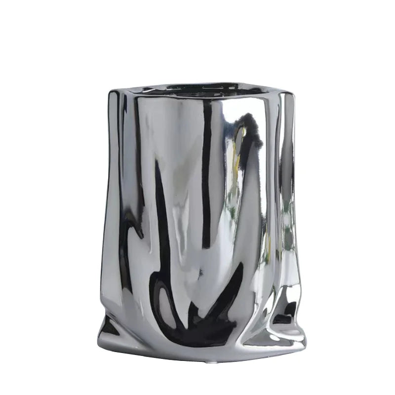 home & garden : Elegante Silberne Reflektierende Vase in van Pantino
