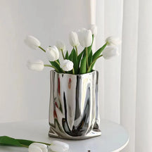 home & garden : Elegante Silberne Reflektierende Vase in Silber van Pantino