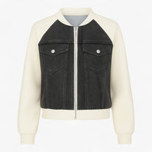 Clothes : Jack Dames Zwart - Veelzijdig Denimjack voor Katoen in Wit-zwart van Pantino