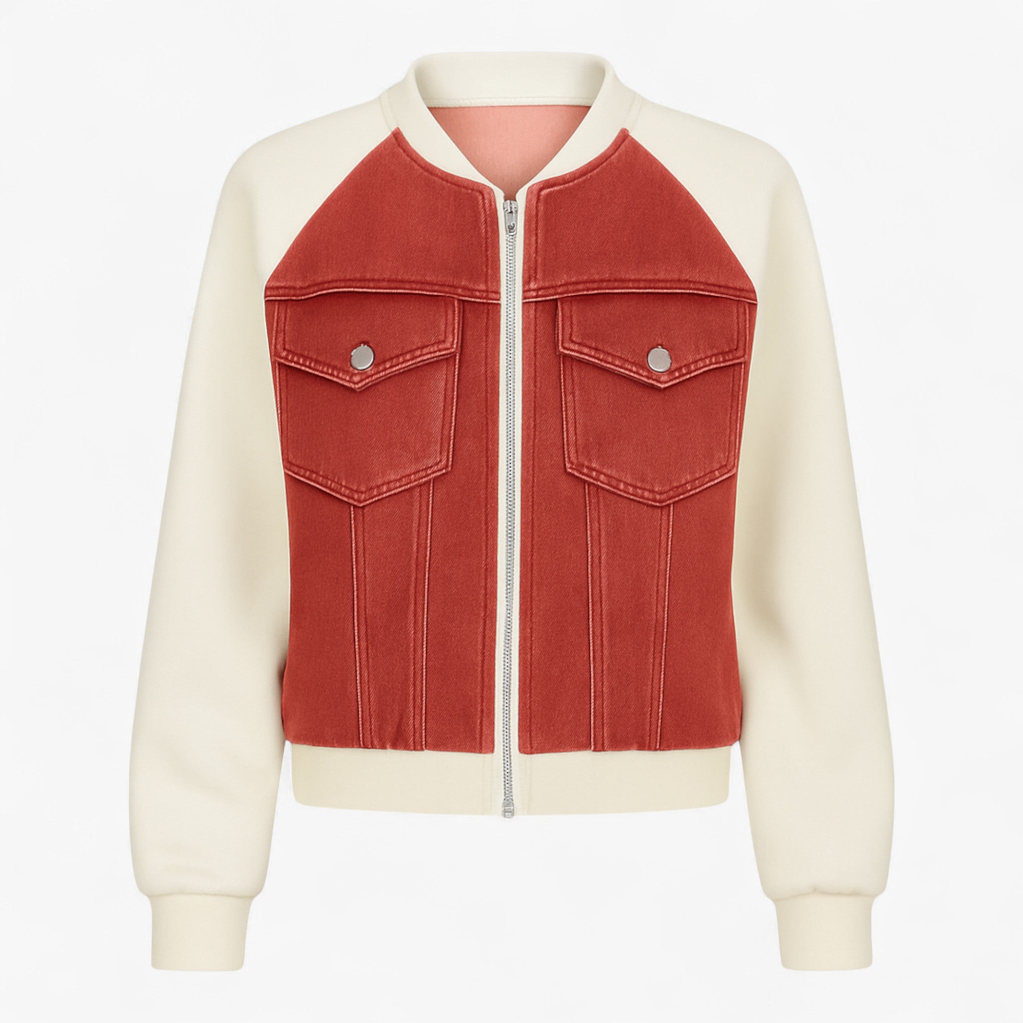 Clothes : Jack Dames Zwart - Veelzijdig Denimjack voor Katoen in Rood van Pantino