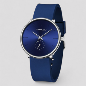 watches : Horloge Zwart Blauw - Waterdicht Luxe Quartz in Zilverblauw van Pantino