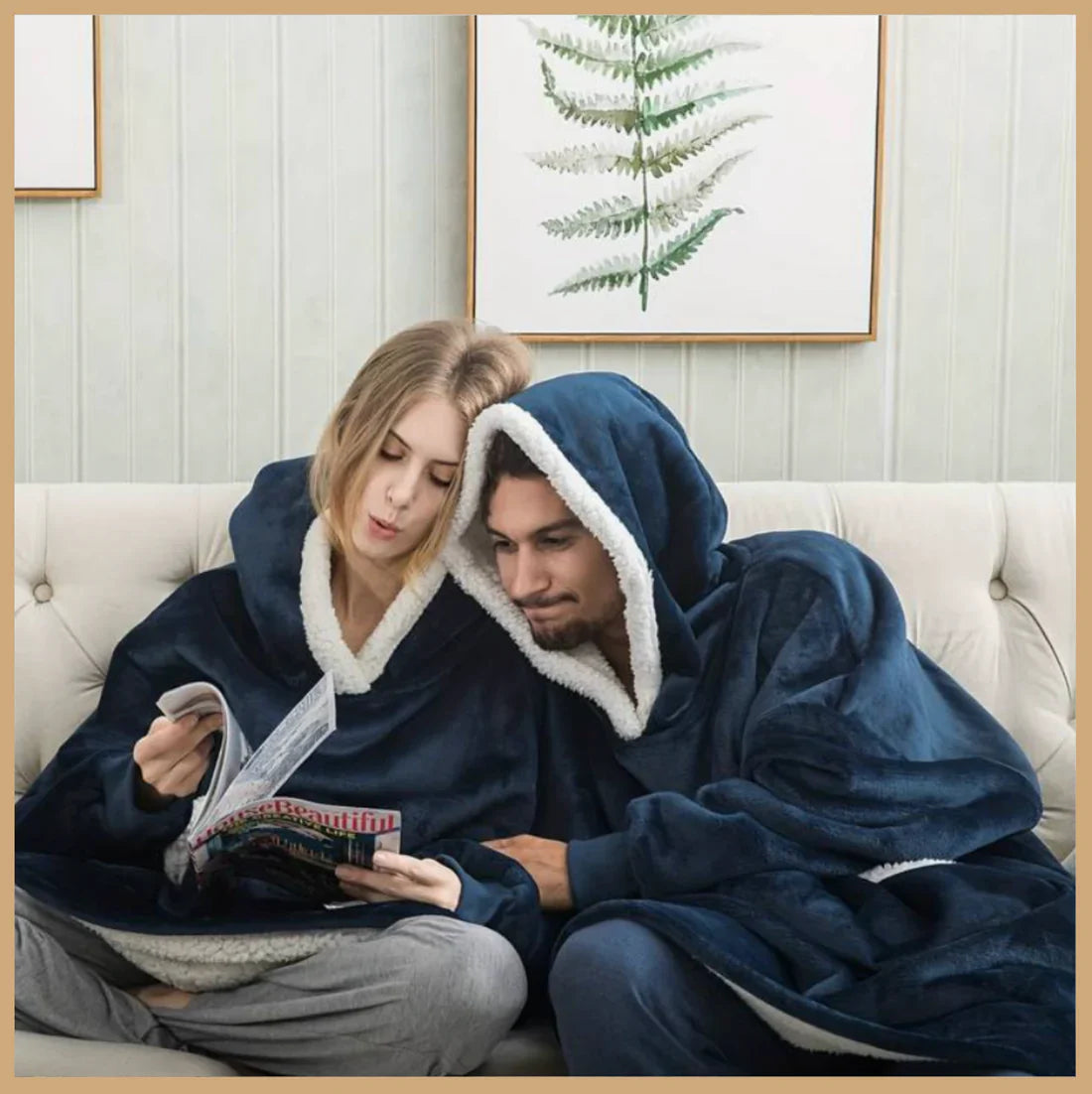 Blanket : Fleece Plaid Roze - Comfy & Warm - Zachte Deken in Blauw Onesize fits all van Pantino