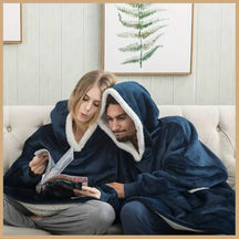 Blanket : Fleece Plaid Roze - Comfy & Warm - Zachte Deken in Blauw Onesize fits all van Pantino