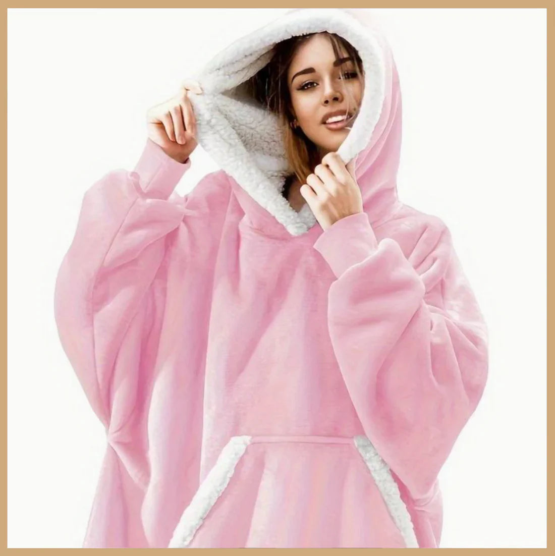 Blanket : Fleece Plaid Roze - Comfy & Warm - Zachte Deken in Roze Onesize fits all van Pantino