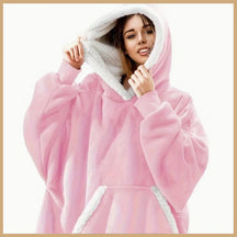 Blanket : Fleece Plaid Roze - Comfy & Warm - Zachte Deken in Roze Onesize fits all van Pantino