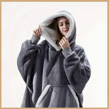 Blanket : Fleece Plaid Roze - Comfy & Warm - Zachte Deken in Donker grijs Onesize fits all van Pantino