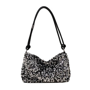 bags : Elegante Handtas met Pailletten - Zilver in van Pantino
