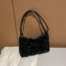 bags : Elegante Handtas met Pailletten - Zilver in Zwart van Pantino