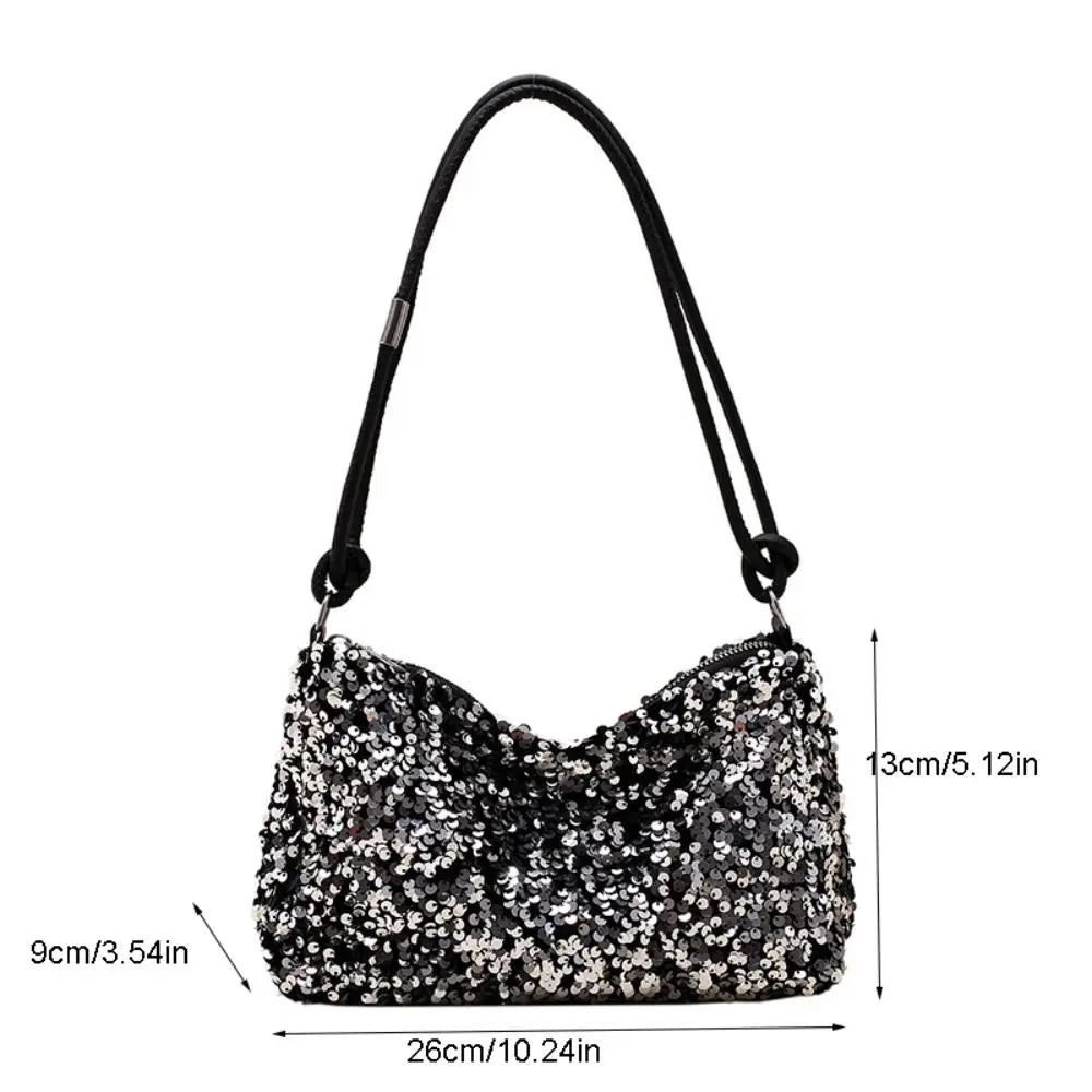 bags : Elegante Handtas met Pailletten - Zilver in van Pantino