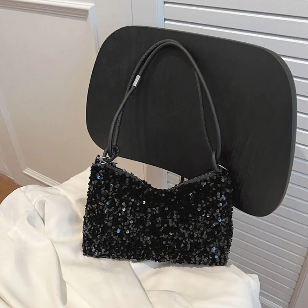 bags : Elegante Handtas met Pailletten - Zilver in van Pantino