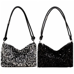 bags : Elegante Handtas met Pailletten - Zilver in van Pantino