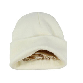 Beanie : Muts met Satijnen Voering - Geen Krullend Haar Meer - Zwart in van Pantino