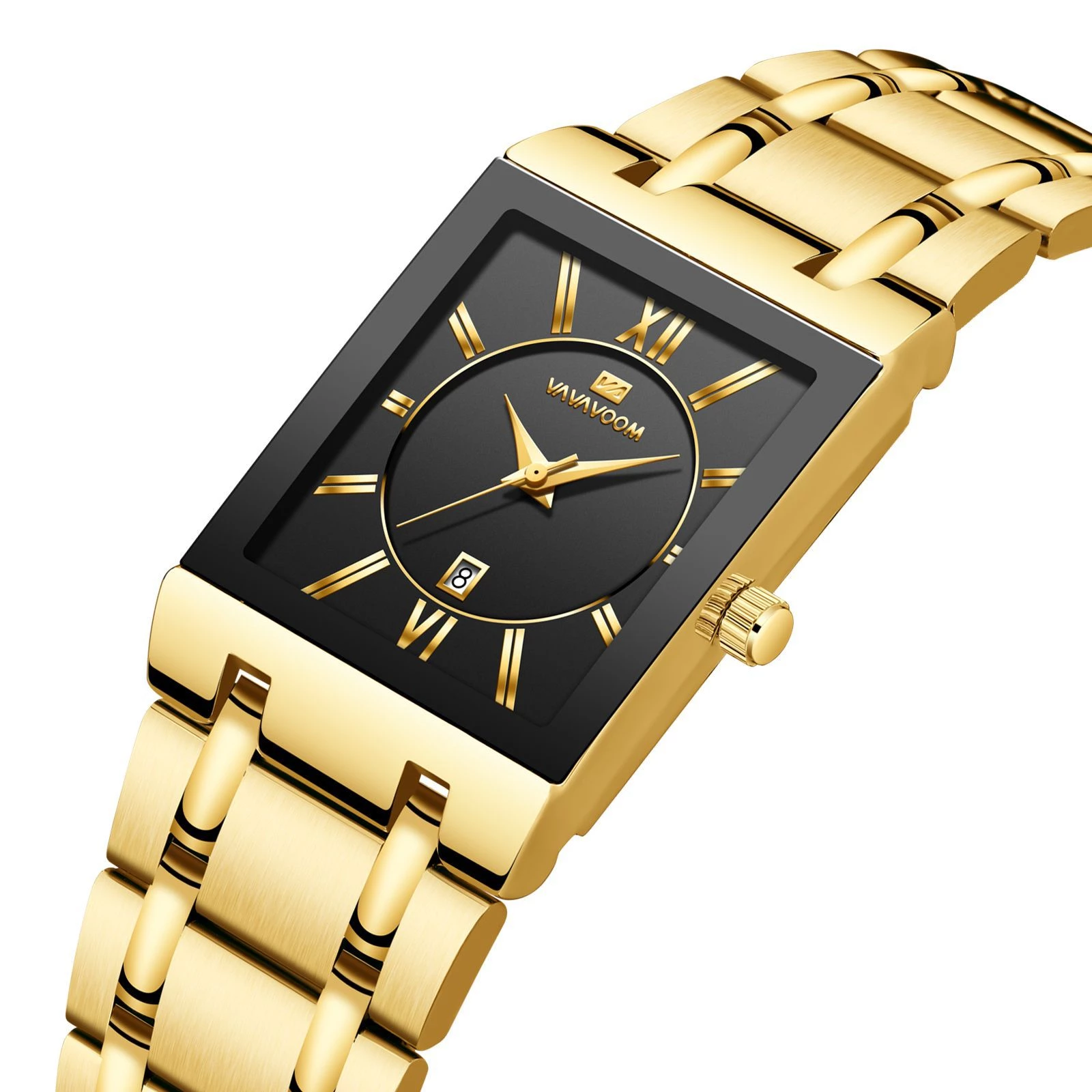 watches : Horloge Goud Zwart - Gouden Vierkant in van Pantino