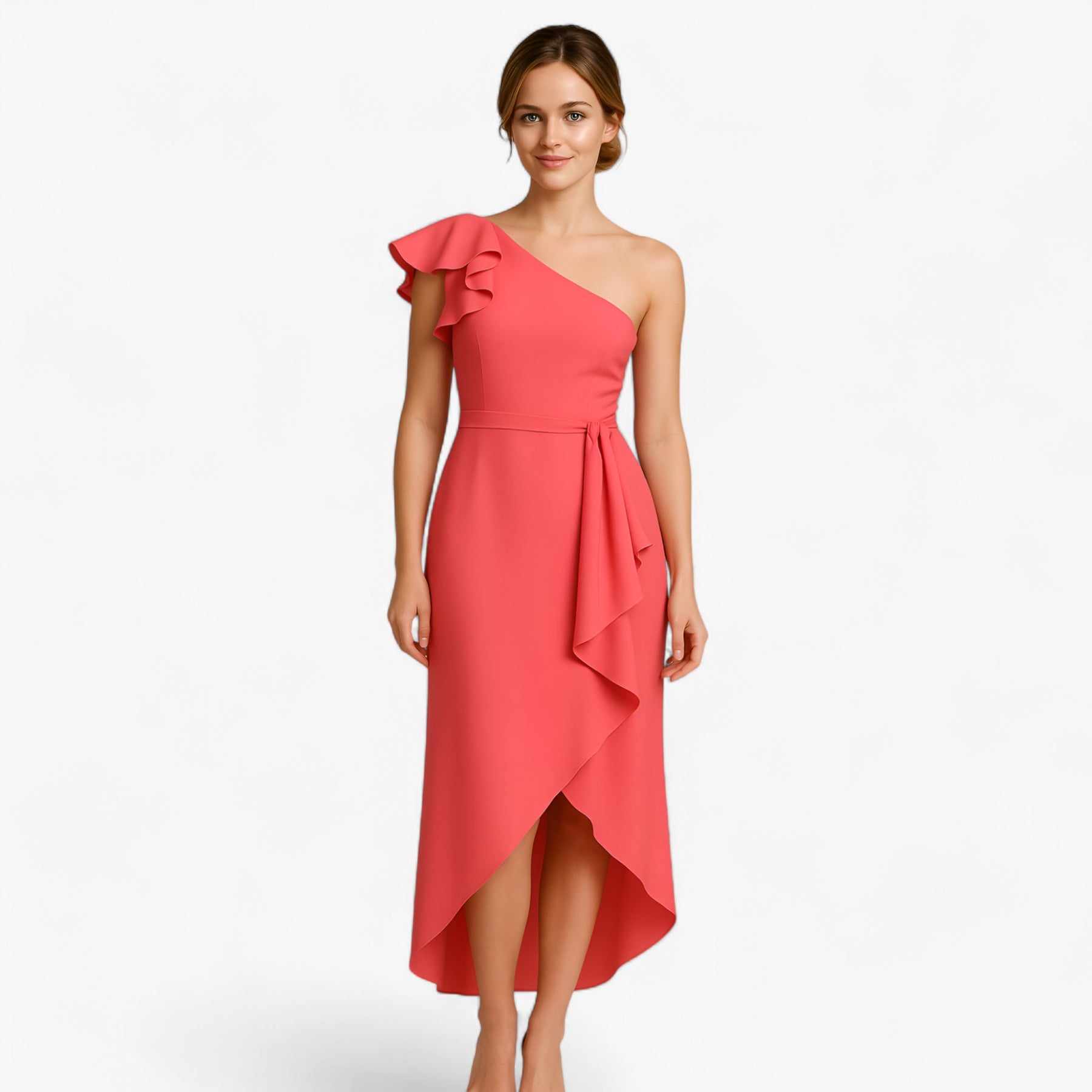Women's Dress : Jurk Dames Zwart - Stijlvolle Lange met Rouches in van Pantino